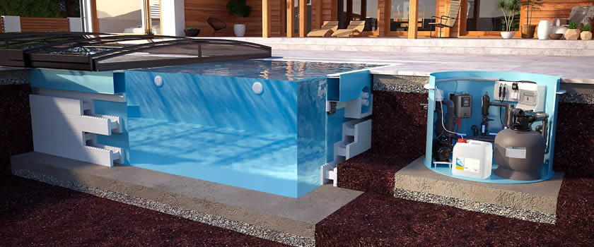 Při stavbě bazénu myslete i na technologickou šachtu pro bazénovou technologii